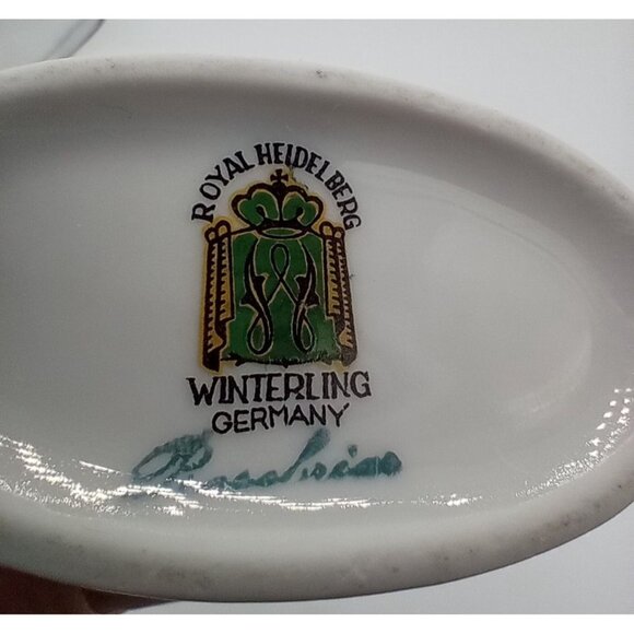 Winterling Germany Cigarette Holder Vanity Dish Gold Trim Rosebud Porcelain - Picture 14 of 15